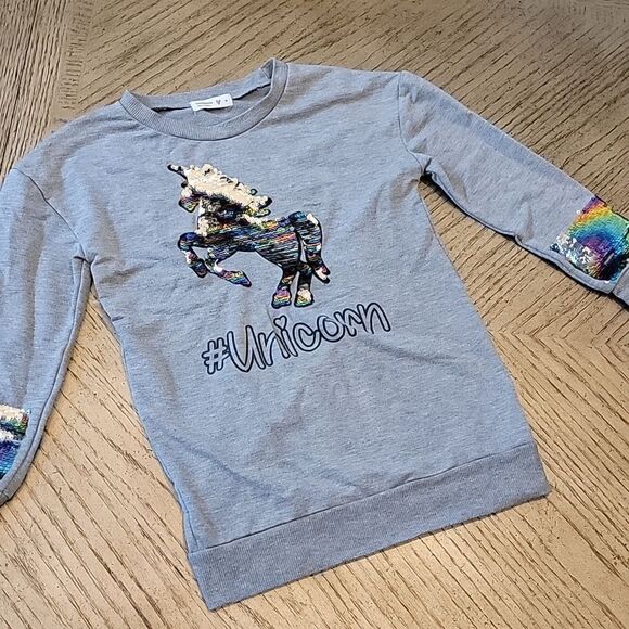 Girls size M sequin Unicorn sweater - Picture 1 of 8